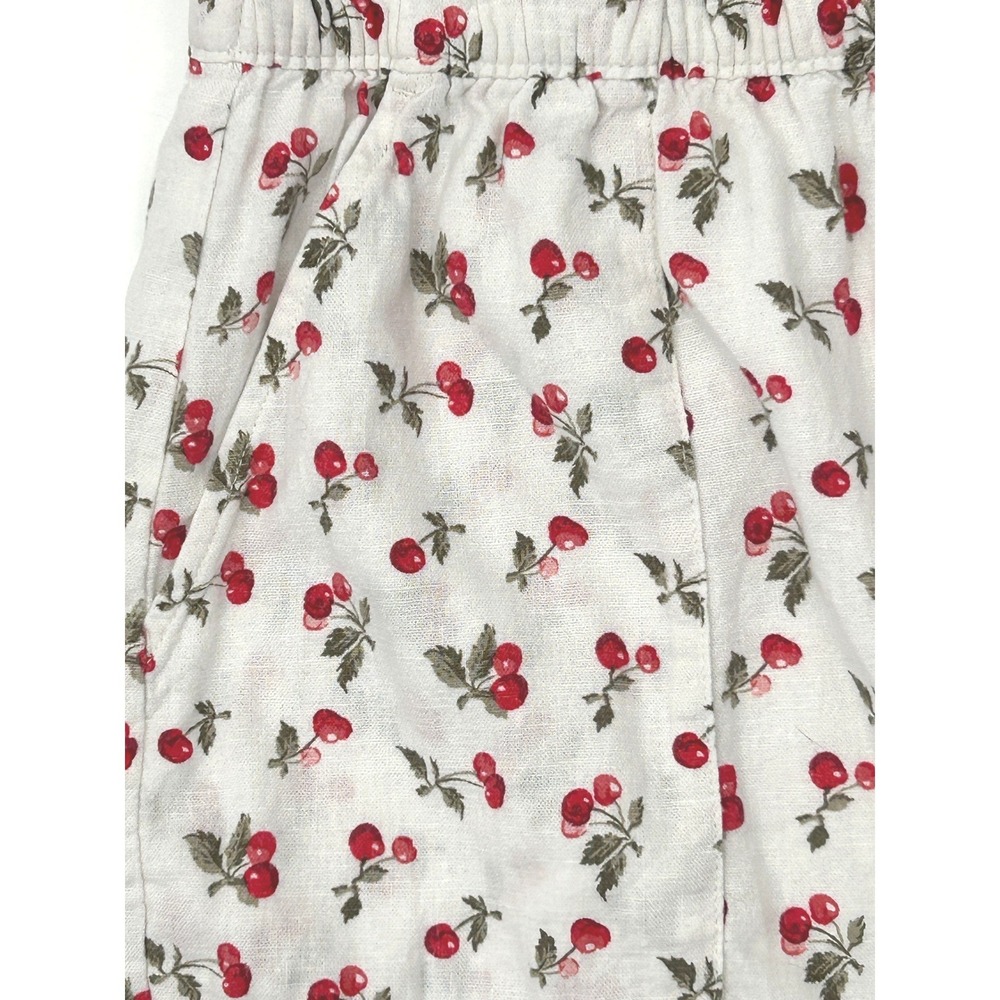 Abercrombie Cherry Print Linen Blend Lined Shorts Coquette Cottagecore M - Picture 5 of 9